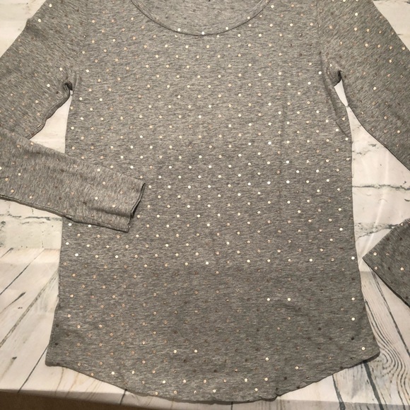 LAST ONE! LOFT Shimmer Dot Long Sleeve Tee - Picture 4 of 8